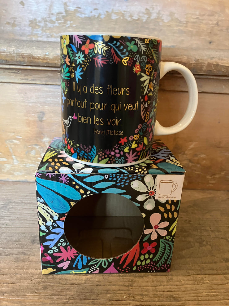 Tasse Il y a des fleurs