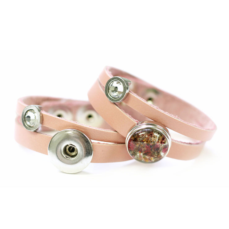 Bracelet de cuir pour pastilles interchangeables