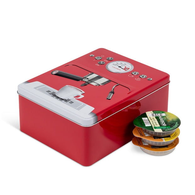 Boîte à café rectangulaire rouge