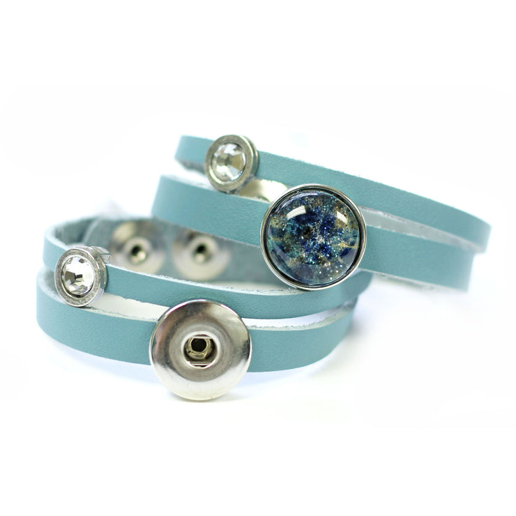Bracelet de cuir pour pastilles interchangeables