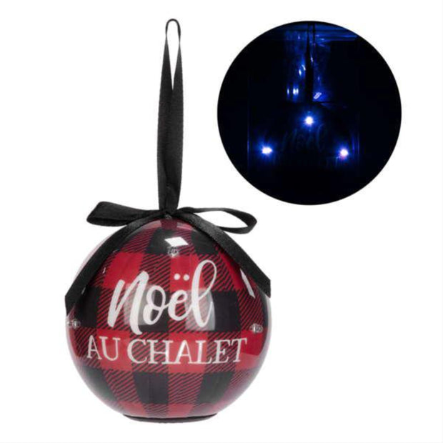 Boule lumineuse Noël au chalet