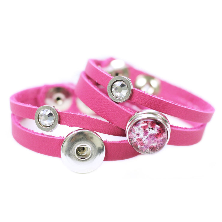 Bracelet de cuir pour pastilles interchangeables