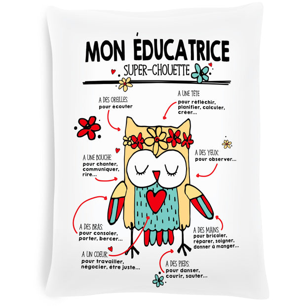Coussin Mon éducatrice super-chouette