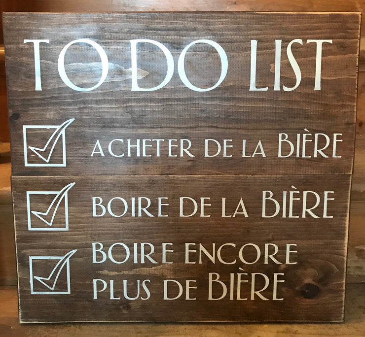 Murale To Do List Bière