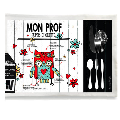 Napperon Mon prof super-chouette