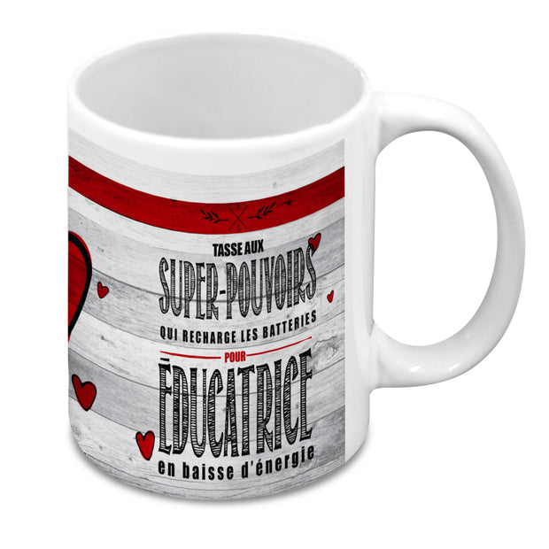 Tasse pour éducatrice super-pouvoirs