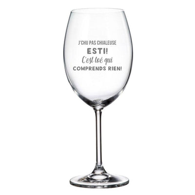 Verre de vin J'Chu Pas Chialeuse