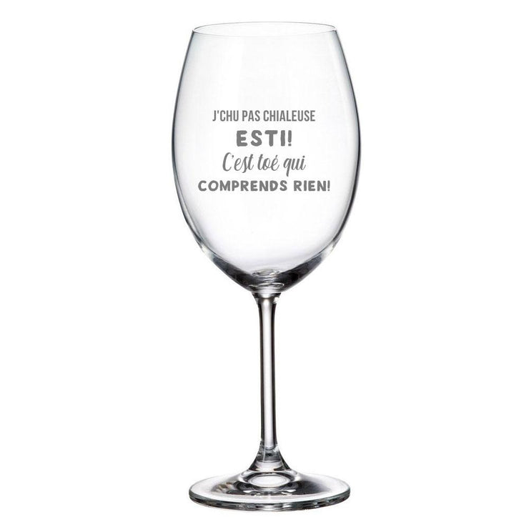 Verre de vin J'Chu Pas Chialeuse