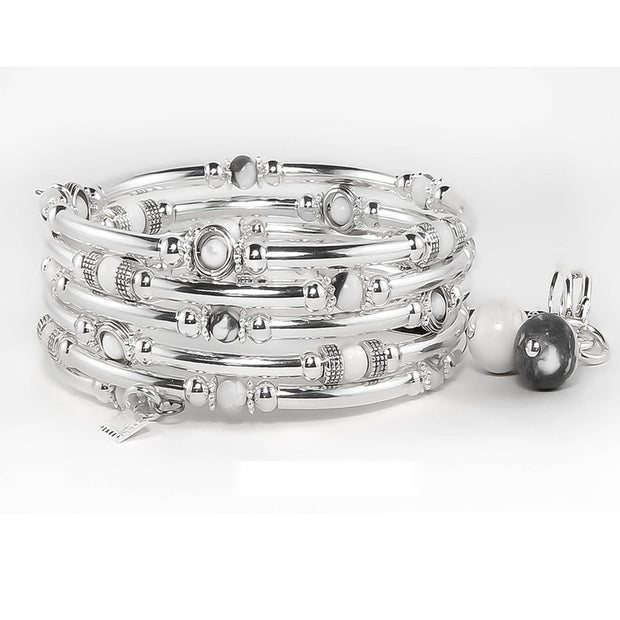 Ensemble bracelet serpentin petites pierres Marie-France Carrière