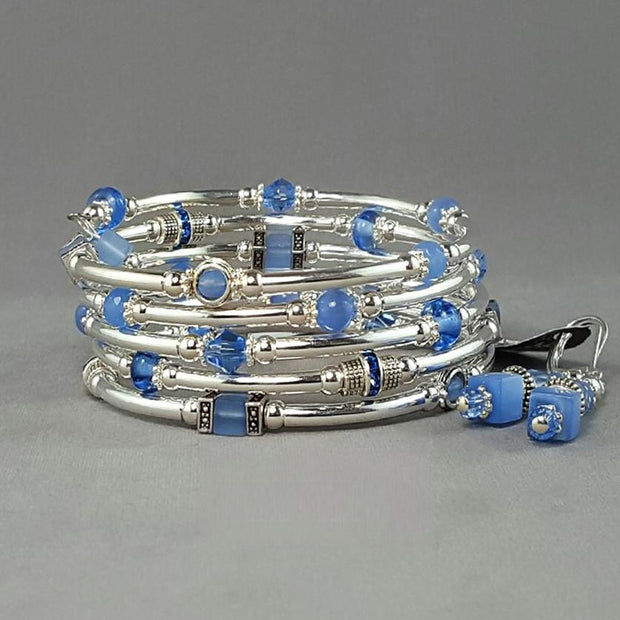 Ensemble bracelet serpentin petites pierres Marie-France Carrière