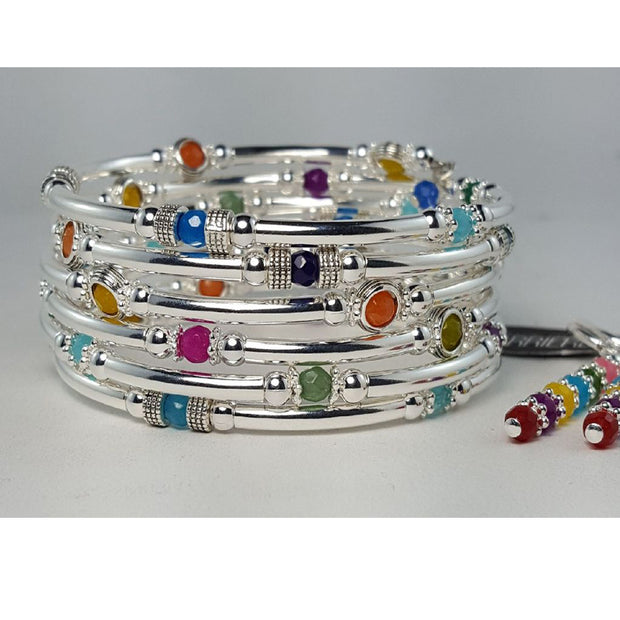Ensemble bracelet serpentin petites pierres Marie-France Carrière