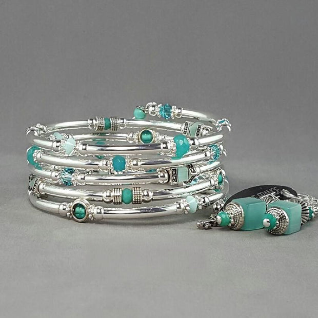 Ensemble bracelet serpentin petites pierres Marie-France Carrière