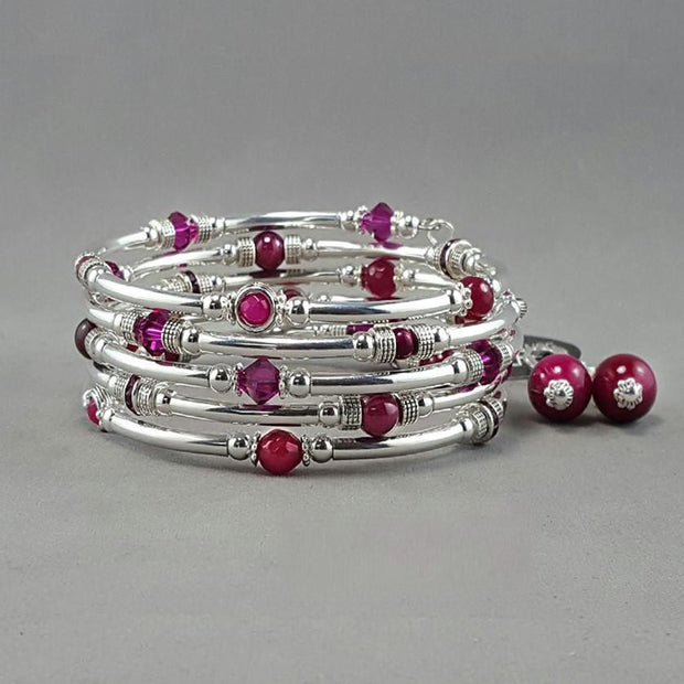 Ensemble bracelet serpentin petites pierres Marie-France Carrière