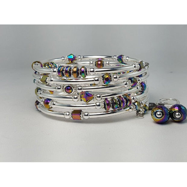 Ensemble bracelet serpentin petites pierres Marie-France Carrière