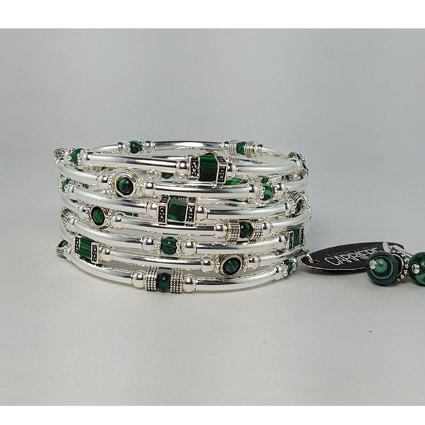 Ensemble bracelet serpentin petites pierres Marie-France Carrière