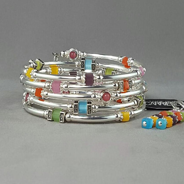 Ensemble bracelet serpentin petites pierres Marie-France Carrière