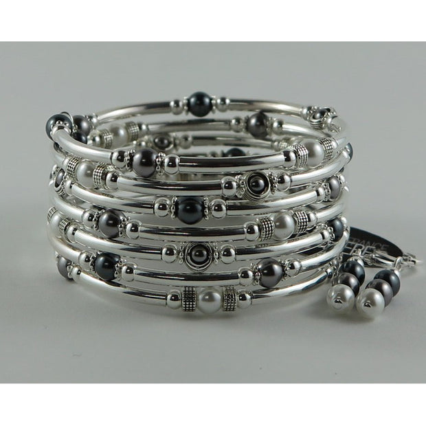 Ensemble bracelet serpentin petites pierres Marie-France Carrière