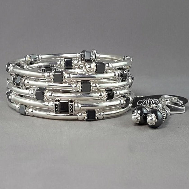 Ensemble bracelet serpentin petites pierres Marie-France Carrière