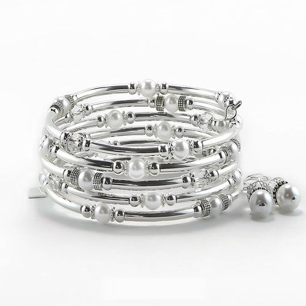 Ensemble bracelet serpentin petites pierres Marie-France Carrière