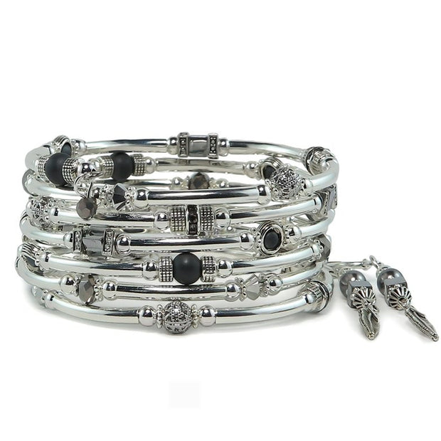 Ensemble bracelet serpentin petites pierres Marie-France Carrière