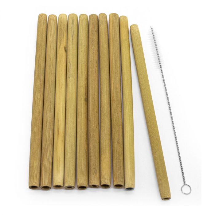Ensemble de 10 pailles en Bambou