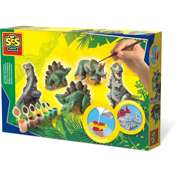 Moulage et peinture de dinosaures