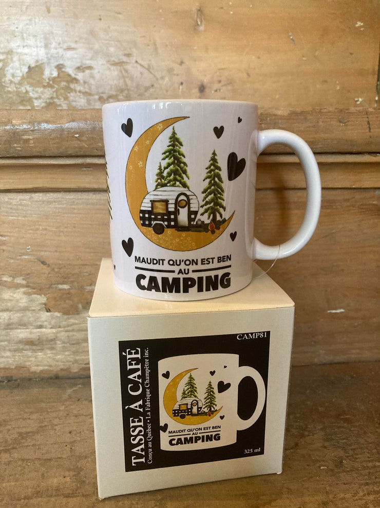 Tasse Maudit Qu'on EsT Ben En Camping