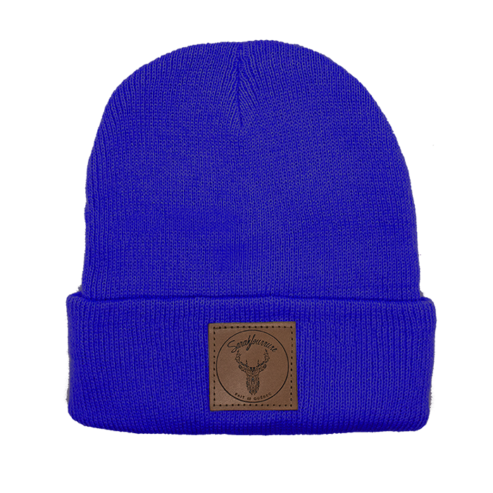 Tuque à rebord en lainage Bleu