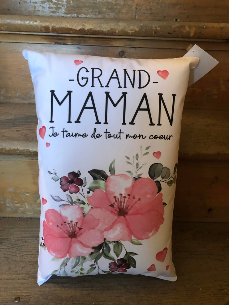 Coussin Grand-Maman Je T'aime De Tout Mon Coeur