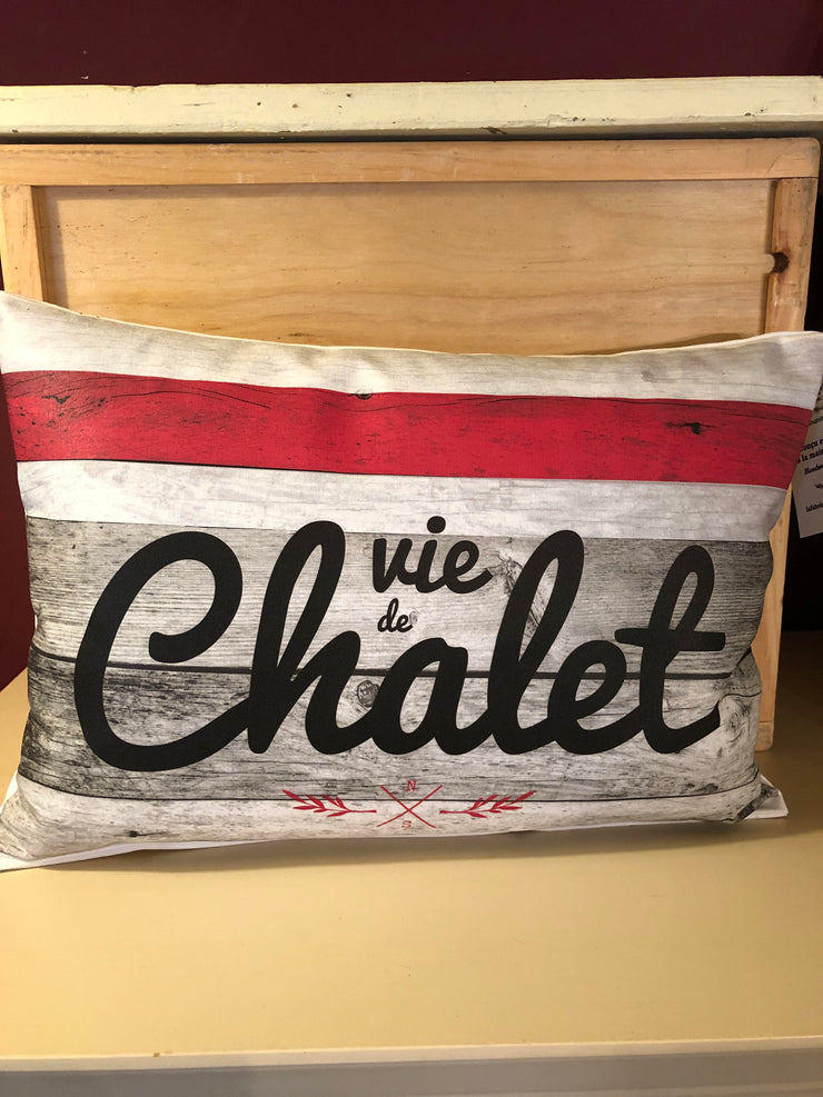 Coussin Vie De Chalet Gris