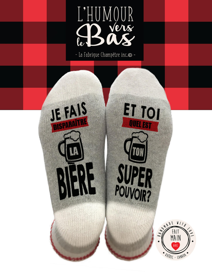 Bas Je fais disparaître la bière, et toi quel est ton super pouvoir?