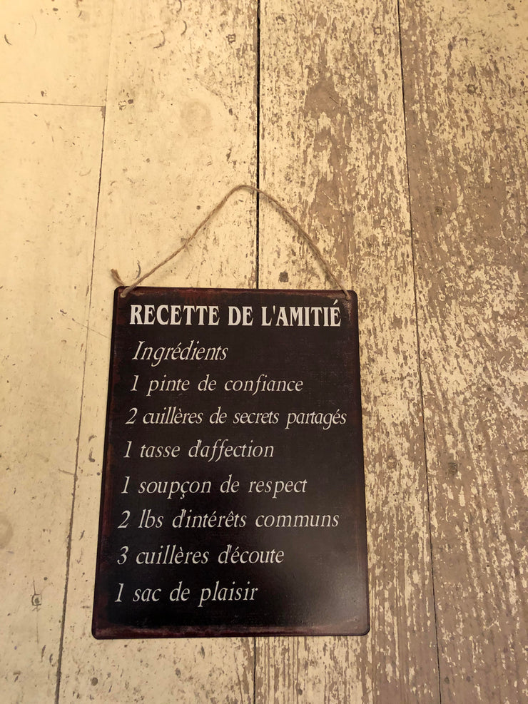 Affiche Recette De L'Amitié