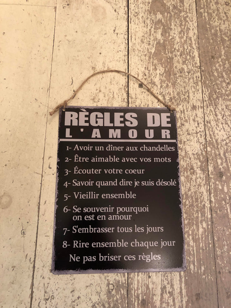 Affiche Règles De L'Amour