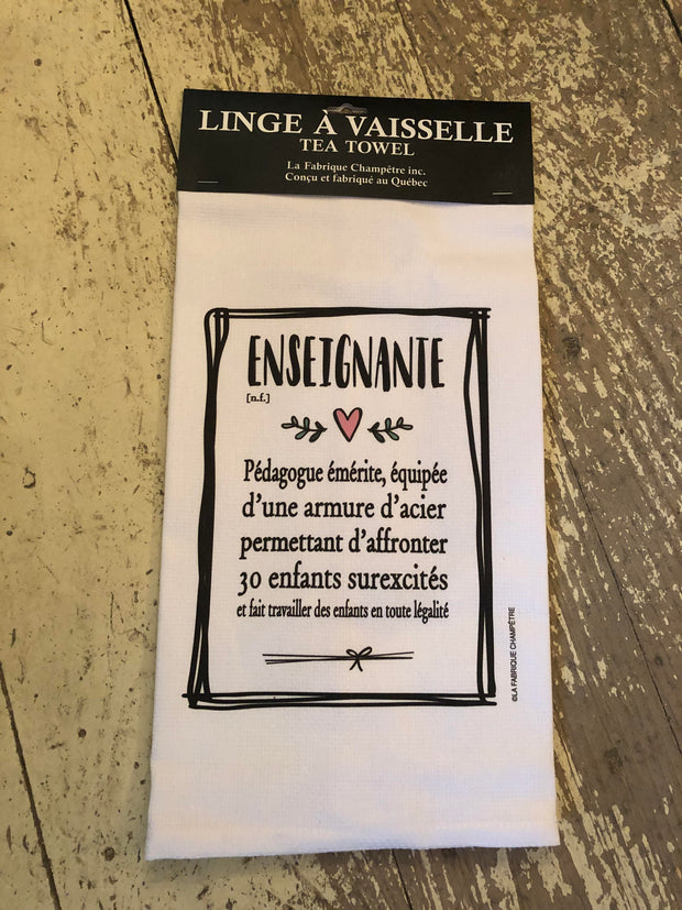 Linge à vaisselle Enseignante